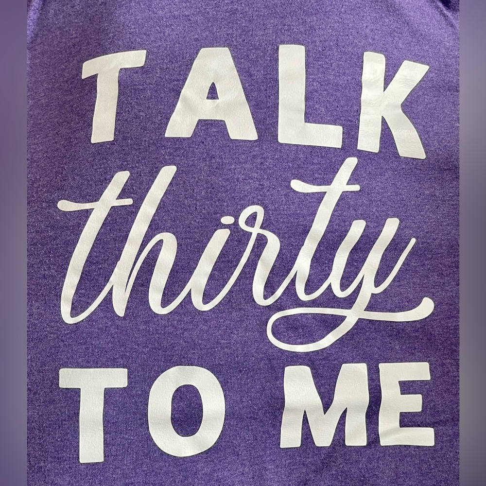 Dirty 30 V-neck T’shirt with Cricut Heat Press Vinyl